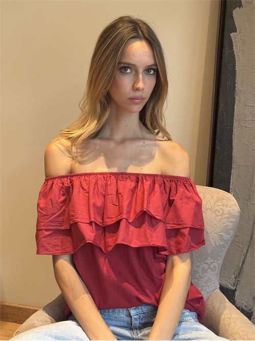 T-shirt scollo bardot DIECI MINUTI | 15483